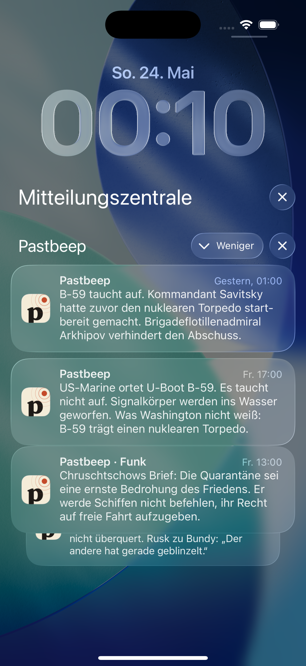 Pastbeep — Push-Benachrichtigung