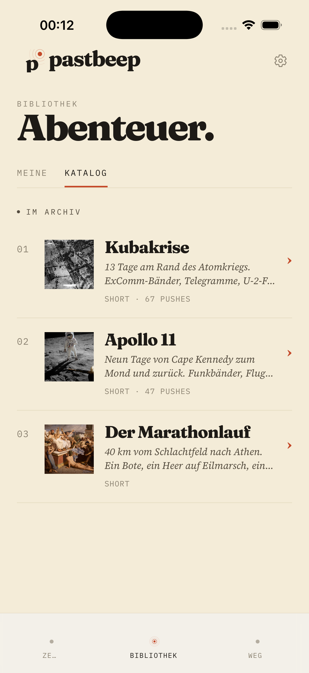 Pastbeep — Abenteuer-Katalog